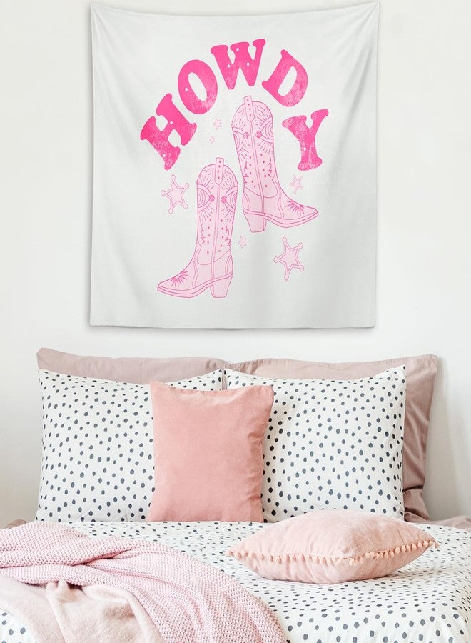 OXW Pink Cowgirl Tapestry Wall Hanging, Howdy Wall Art, Preppy Girls Room Wall Decor, Girly Tapestry for Bedroom College Dorm, Pink Western Bedroom Decor, 50×60 inches - Image 5